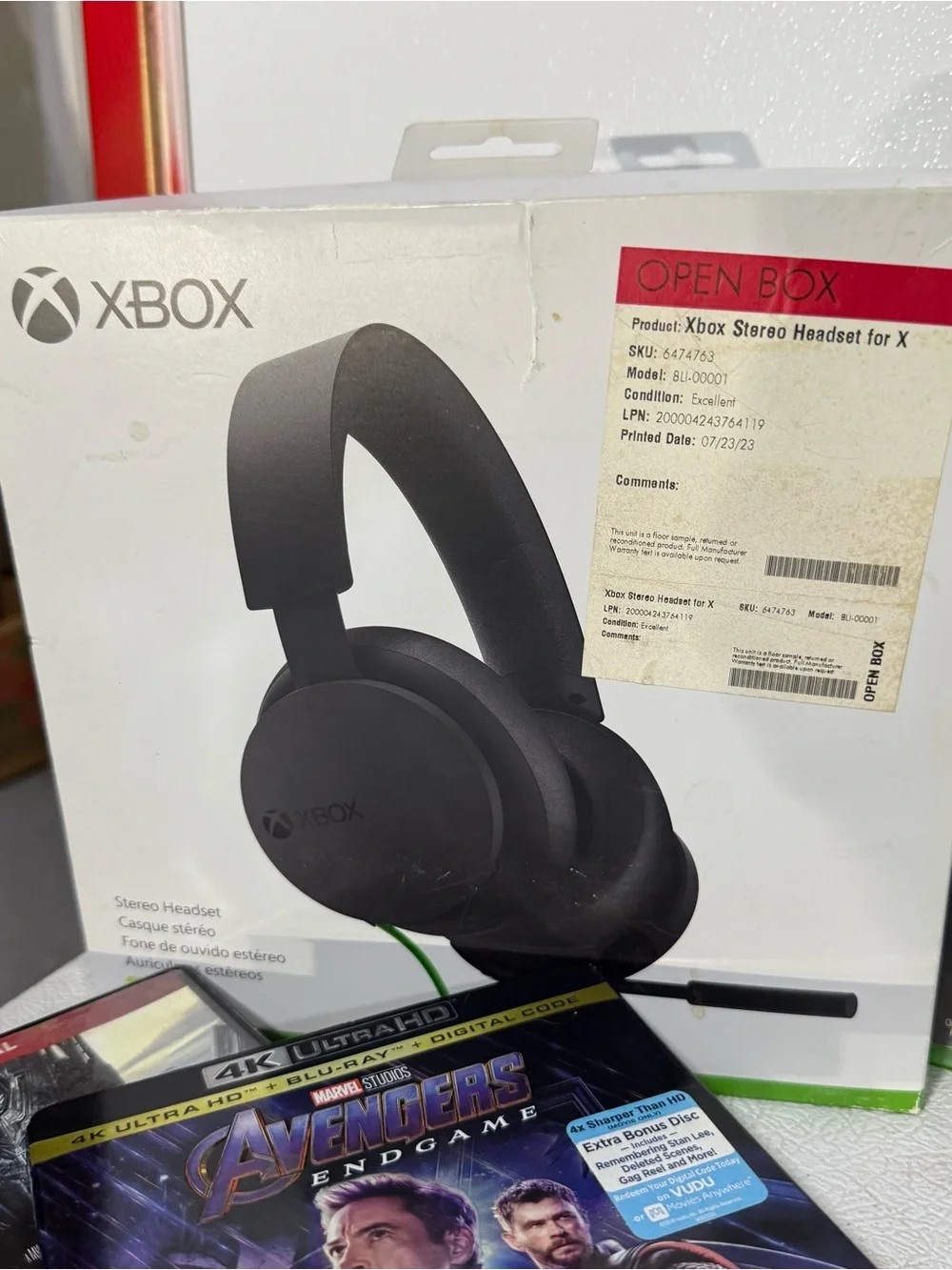 Xbox bundle including headphones movies and games